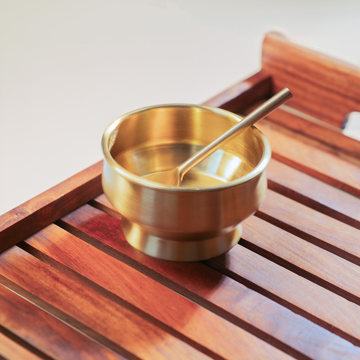 Brass Bowl with Spoon | Handcrafted Serving Bowl - House of Dhatu