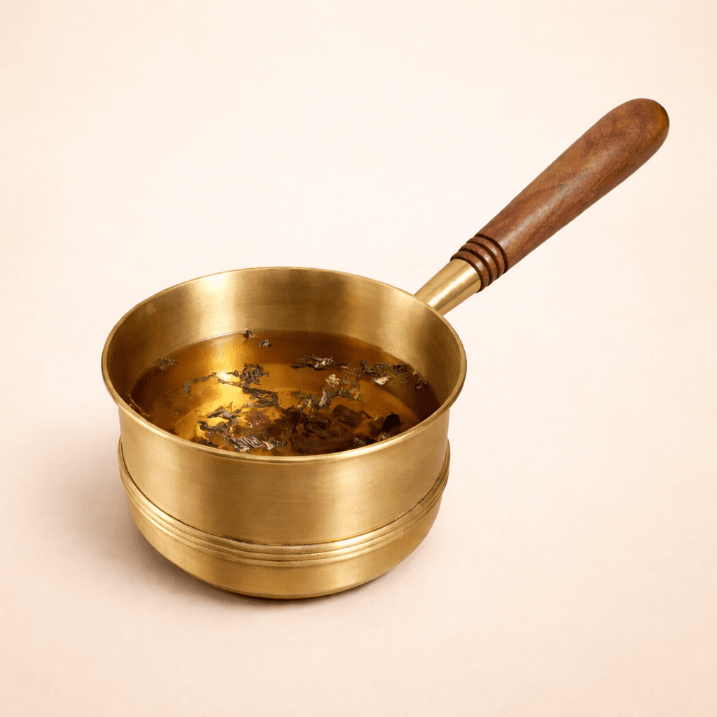Brass Chai Pan/ Sauce Pan - Dhatu