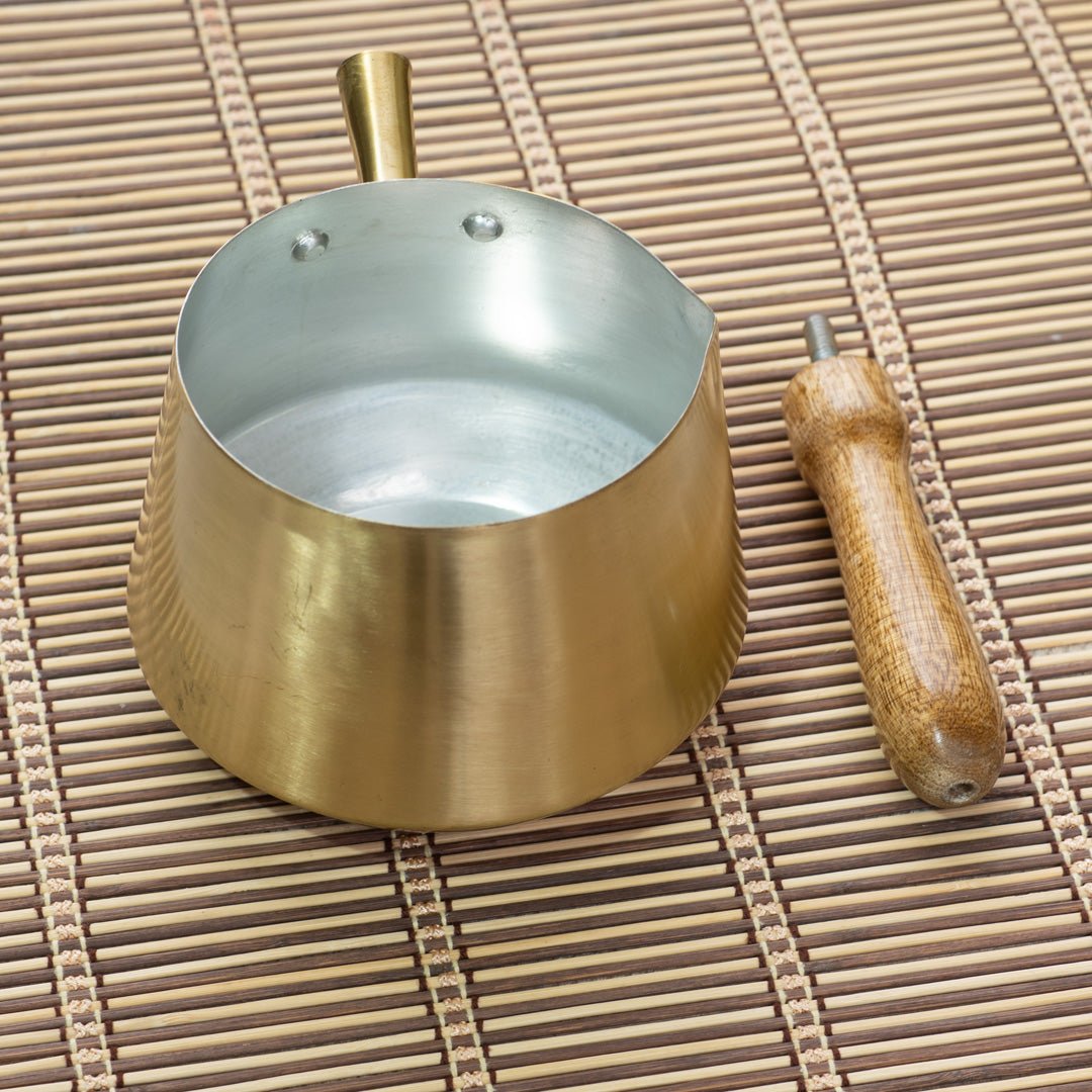 Brass Chai Pan with Kalai | Pan for Chai & Daily Cooking - House of Dhatu