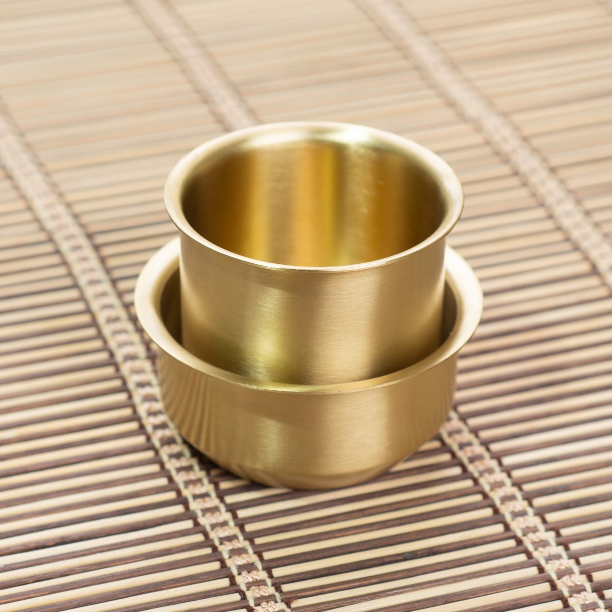 Brass Dabara Set of 1 | Traditional Coffee Tumbler & Saucer - House of Dhatu