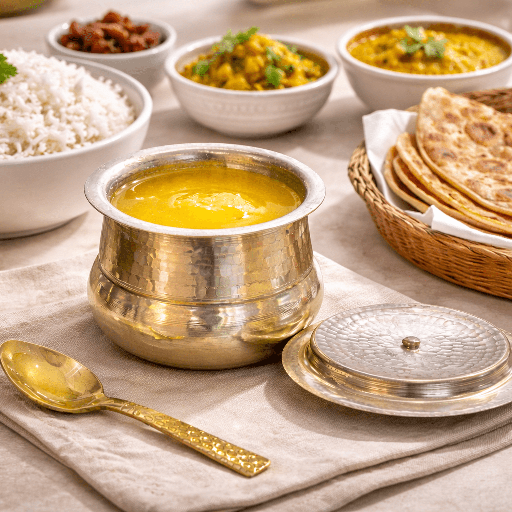 Ghee Pot with Spoon - Dhatu