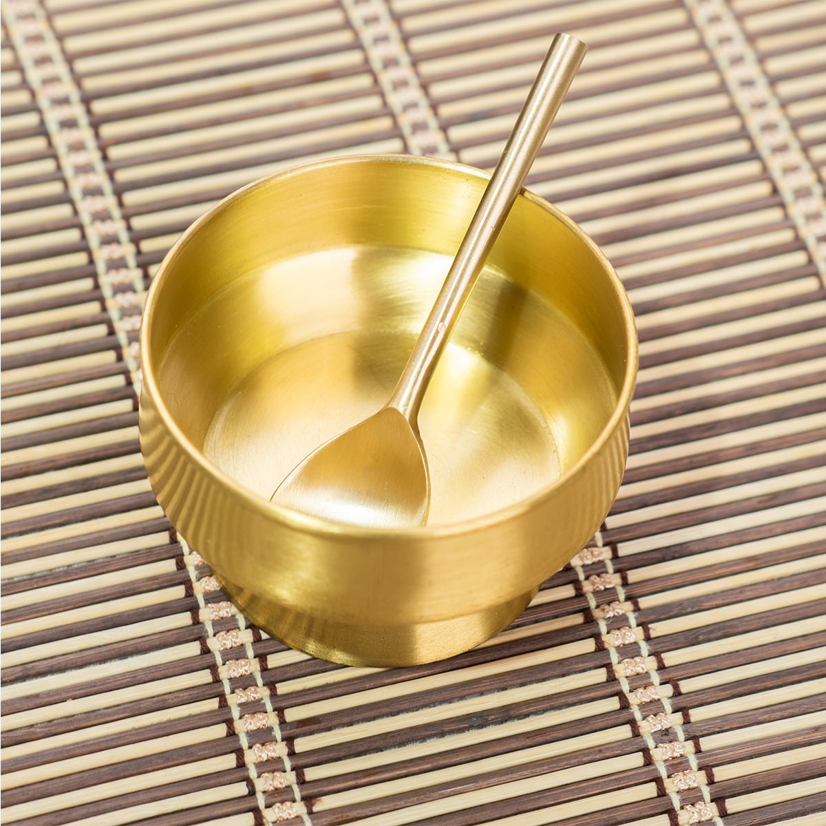 Brass Bowl with Spoon | Handcrafted Serving Bowl - House of Dhatu