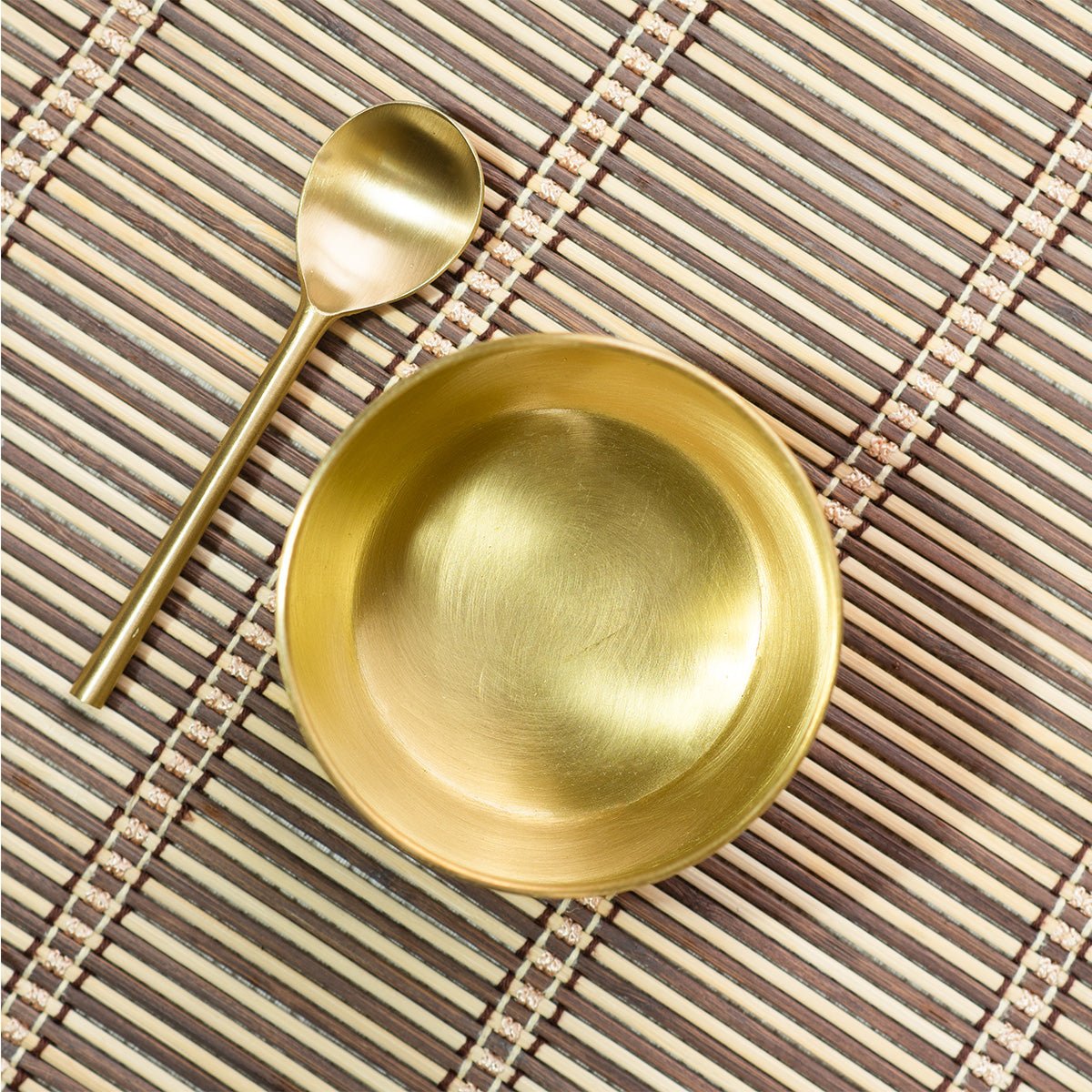 Brass Bowl with Spoon | Handcrafted Serving Bowl - House of Dhatu