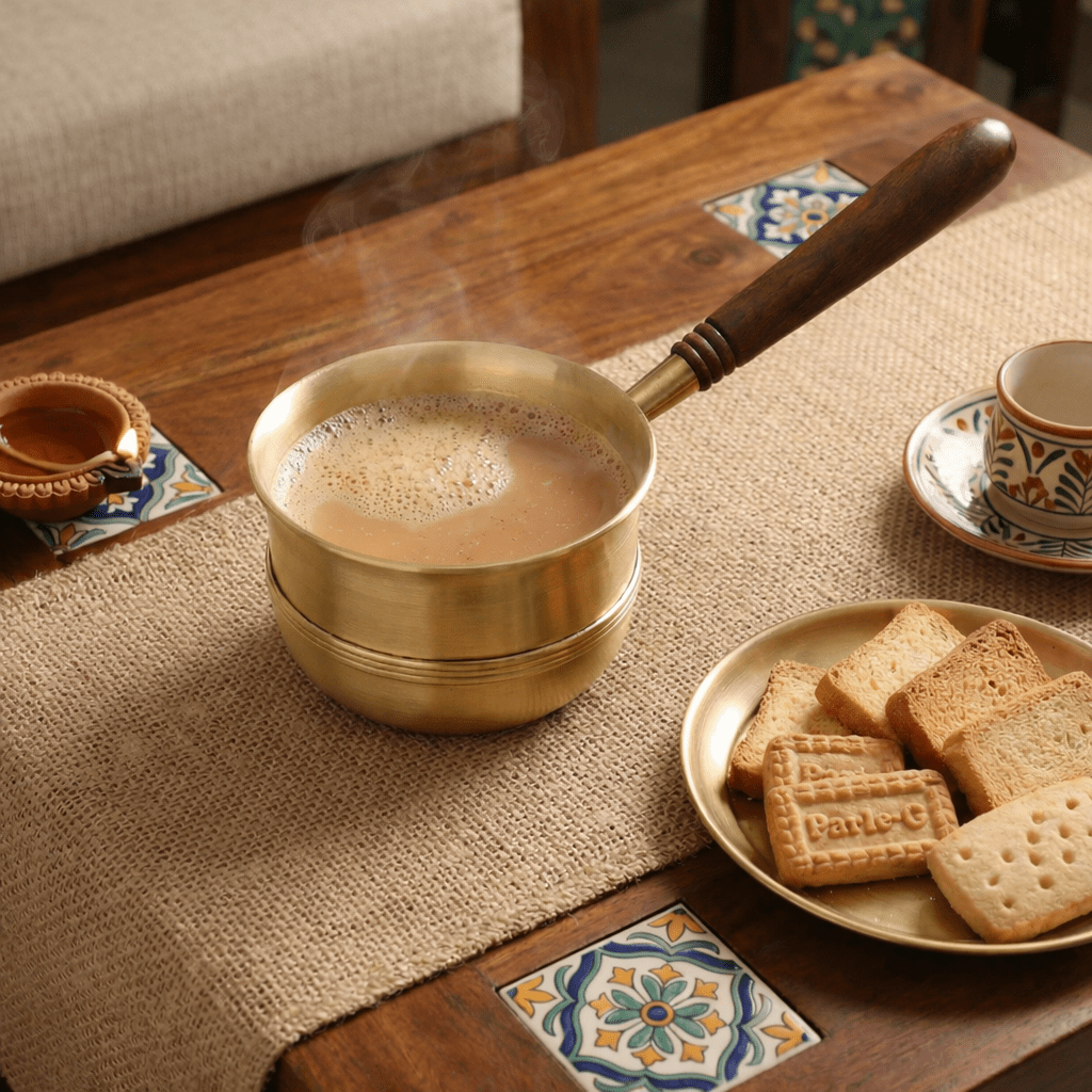 Brass Chai Pan/ Sauce Pan - Dhatu