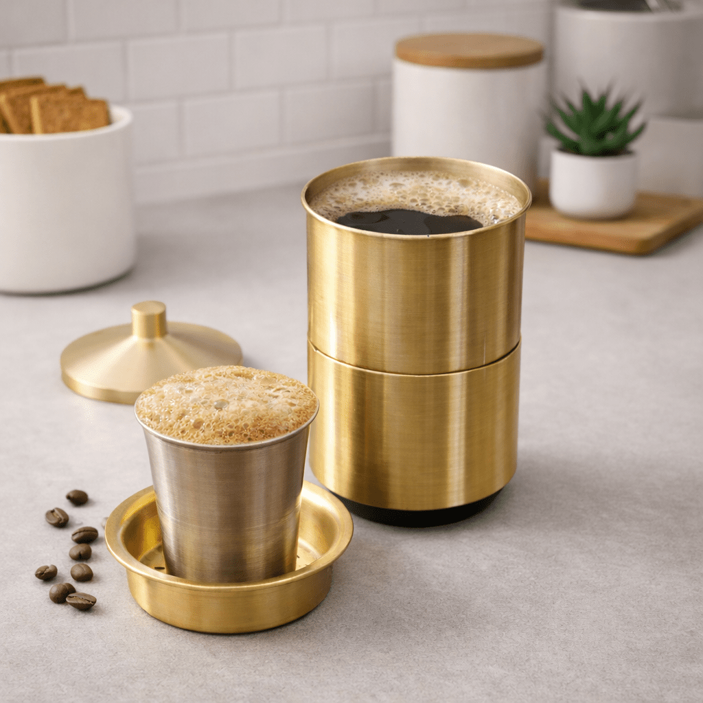 Brass Coffee Maker - Dhatu