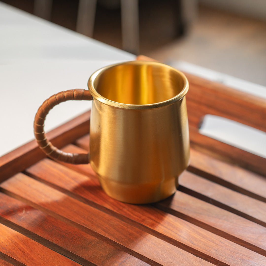 Brass Coffee Mug | Handcrafted Mug for Everyday Coffee & Tea - House of Dhatu