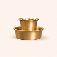 Kansa Dabara Set | Pure Bronze Coffee Tumbler & Saucer - Dhatu