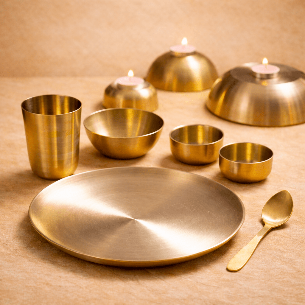 Kansa Dinner Set | Traditional Bronze Dining Set - Dhatu