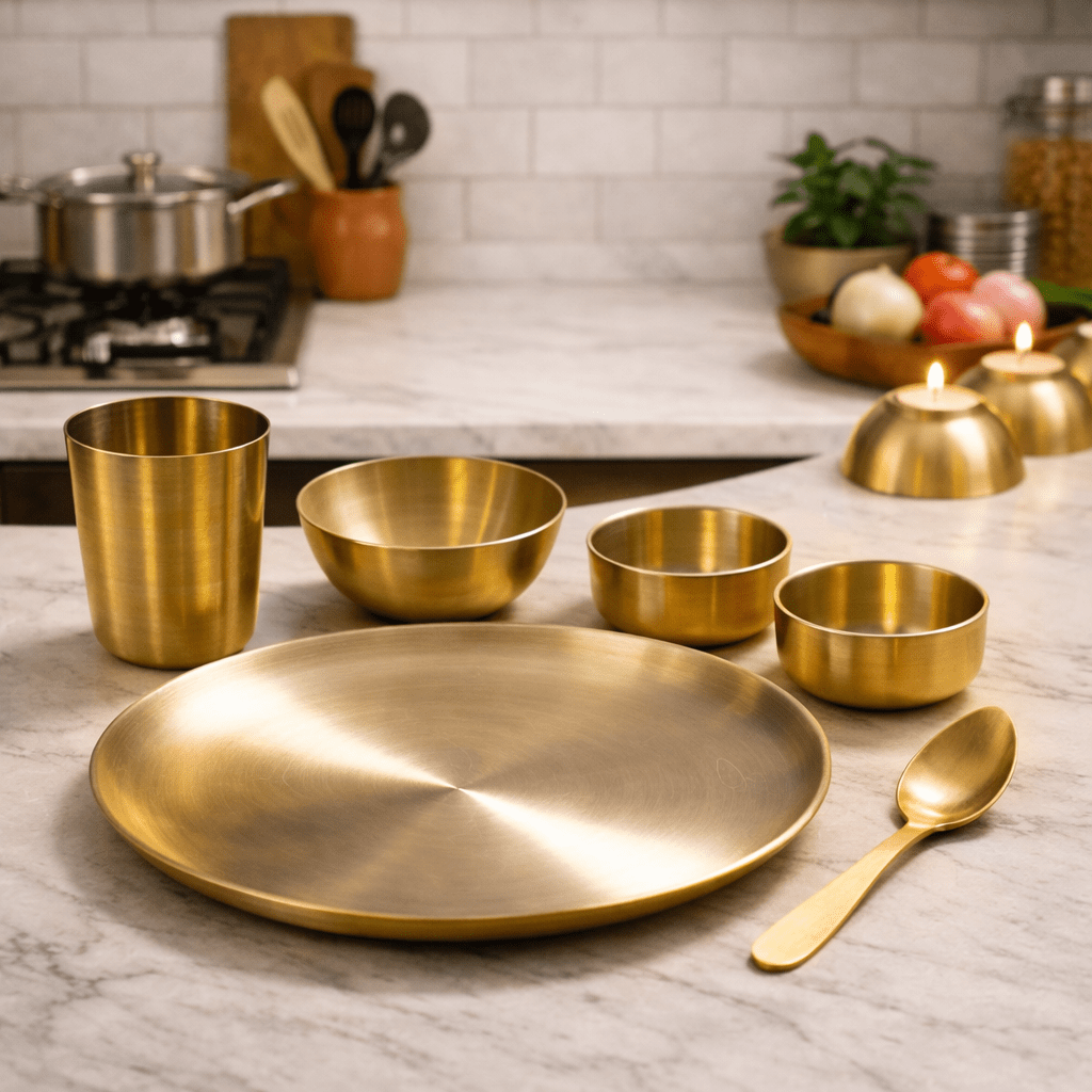 Kansa Dinner Set | Traditional Bronze Dining Set - House of Dhatu