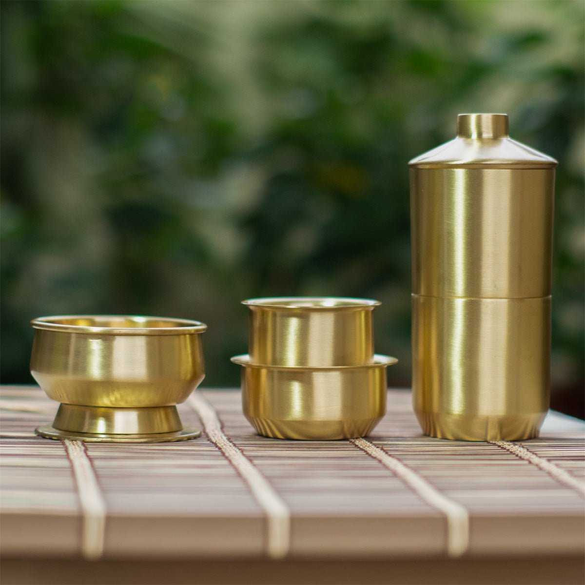The Housewarming Set – Brass Coffee Maker, Dabara, Mug, Bowls & Coasters - House of Dhatu